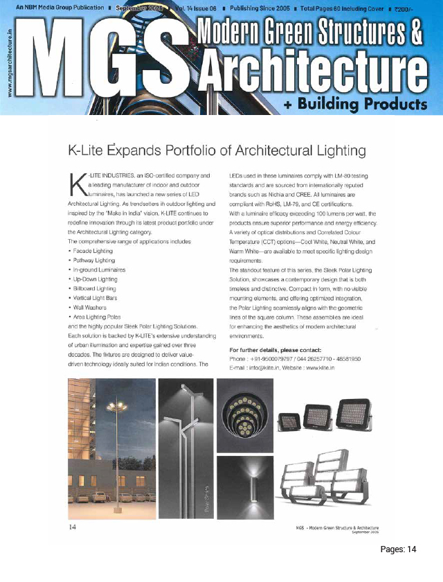 MGS Modern Green Structures & Architecture - September - 2026