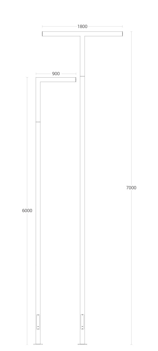 Polar Sq.100 Series - dimensional drawing